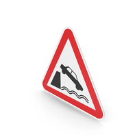 Portuguese Unprotected Quayside Or Riverbank Ahead Sign PNG & PSD Images