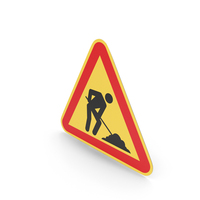 Portuguese Road Works Sign PNG & PSD Images