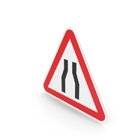 Portuguese Road Narrows On Both Sides Sign PNG & PSD Images