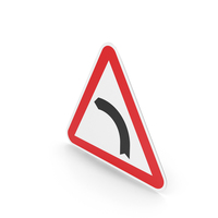 Portuguese Dangerous Curve To Right Sign PNG & PSD Images