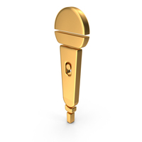 Gold Microphone Symbol PNG & PSD Images