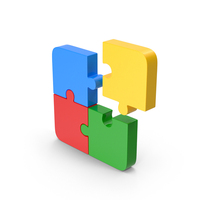 Colorful Four Piece Puzzle PNG & PSD Images