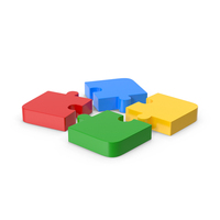 Colorful Four Piece Puzzle PNG & PSD Images