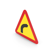 Swedish Dangerous Curve To Right Sign PNG & PSD Images