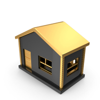 Black And Gold Cartoon House PNG & PSD Images