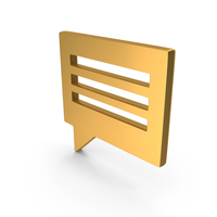 Gold Message Chat Bubble Icon PNG & PSD Images