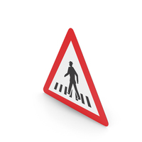 Swiss Pedestrian Crossing Ahead Sign PNG & PSD Images