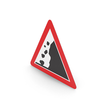 Swiss Danger Of Falling Rocks From The Right Sign PNG & PSD Images