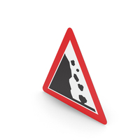 Swiss Danger Of Falling Rocks From The Left Sign PNG & PSD Images