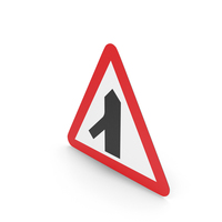 UK Traffic Merges From The Left Sign PNG & PSD Images