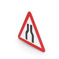 UK Road Narrows On Both Sides Sign PNG & PSD Images