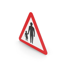 UK Pedestrians Ahead Sign PNG & PSD Images