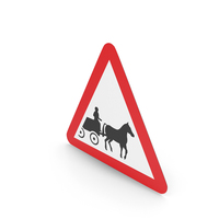 UK Horse Drawn Vehicles Likely To Be In The Road Sign PNG & PSD Images