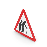 UK Frail Pedestrians Likely To Cross Sign PNG & PSD Images
