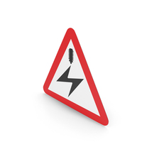 UK Electrified Overhead Cable Ahead Sign PNG & PSD Images