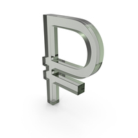 Glass Russian Ruble Symbol PNG & PSD Images