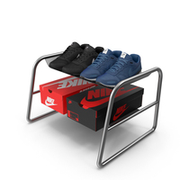 Nike Sneakers On Shoe Shelf With Boxes PNG & PSD Images