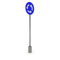 Blue Round About Sign PNG & PSD Images