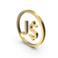 Gold Jamaican Dollar Icon PNG & PSD Images