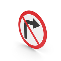 Estonian Sign No Right Turn PNG & PSD Images