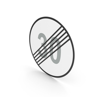Estonian Sign End Of Speed Limit PNG & PSD Images