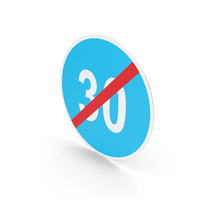 Estonian Sign End Of Minimum Speed Limit PNG & PSD Images