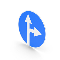 Lithuanian Straight Ahead Or Right Turn Permitted Sign PNG & PSD Images