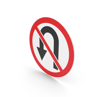 Lithuanian No U Turn Sign PNG & PSD Images