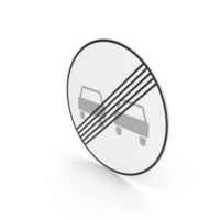 Lithuanian End Of Overtaking Prohibition Sign PNG & PSD Images