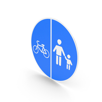 Lithuanian Cycle And Pedestrian Path Sign PNG & PSD Images