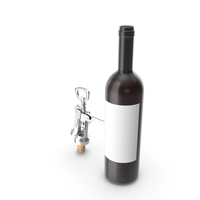 Corkscrew And Wine Bottle PNG & PSD Images