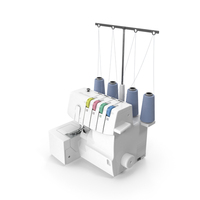 Compact Serger Overlock Machine with Thread Spools PNG & PSD Images