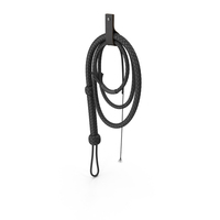 Cowboy Black Whip with Holster PNG & PSD Images