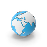 Blue And White Toon Globe PNG & PSD Images