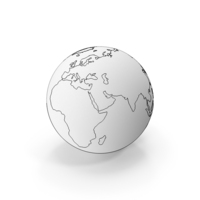White Toon Globe PNG & PSD Images