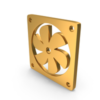 Cooler Fan Icon Gold PNG & PSD Images