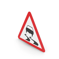 Estonian Slippery Road Surface Sign PNG & PSD Images