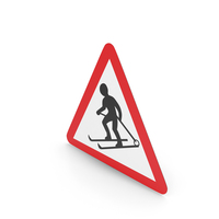 Estonian Skiers Crossing Sign PNG & PSD Images