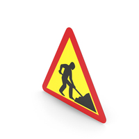 Estonian Roadworks Area Sign PNG & PSD Images