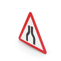 Estonian Road Narrows On Both Side Sign PNG & PSD Images