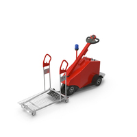 Red Electric Pusher With Cargo Trolley PNG & PSD Images