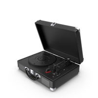 Retro Vinyl Record Player Black PNG & PSD Images