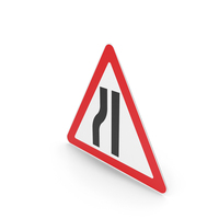 Lithuanian Road Narrow On Left Side Sign PNG & PSD Images