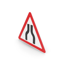 Lithuanian Road Narrow On Both Sides Sign PNG & PSD Images