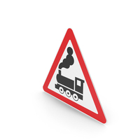 Lithuanian Level Crossing Ahead Without Gates Sign PNG & PSD Images