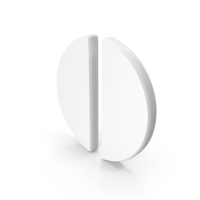 Circular Half Symbol White PNG & PSD Images