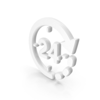 Deliver in 24 Hours Symbol White PNG & PSD Images