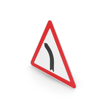 Lithuanian Dangerous Curve To The Left Sign PNG & PSD Images