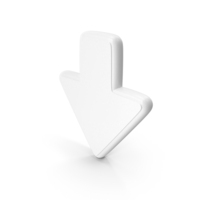 Down Arrow Symbol White PNG & PSD Images
