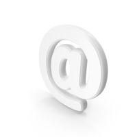 Email At Symbol White PNG & PSD Images